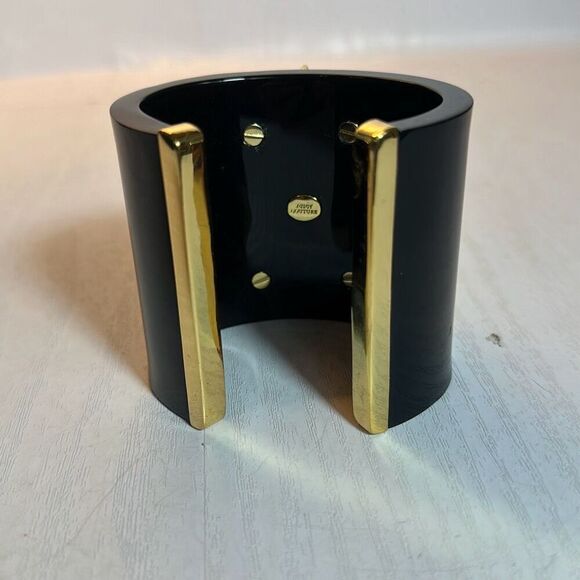 Juicy Couture Black Gold Rhinestone Cuff Bracelet - Picture 5 of 7